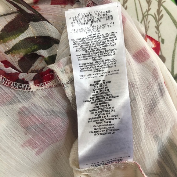 Guess Floral Camilla Chiffon Surplice Choker Bodysuit - Picture 10 of 15